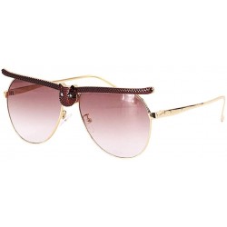 Goggle Bee Pilot Sunglasses Oversize Metal Frame Vintage Retro Men Women Shades - Gold Frame Brown Lens - C6190L4KE30 $7.75