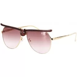 Goggle Bee Pilot Sunglasses Oversize Metal Frame Vintage Retro Men Women Shades - Gold Frame Brown Lens - C6190L4KE30 $7.75