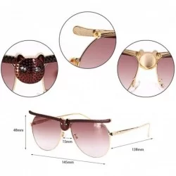 Goggle Bee Pilot Sunglasses Oversize Metal Frame Vintage Retro Men Women Shades - Gold Frame Brown Lens - C6190L4KE30 $7.75