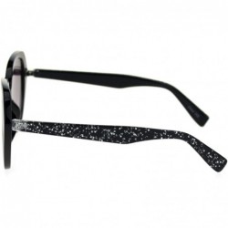 Butterfly Womens Mod Glitter Arm Plastic Retro Fashion Sunglasses - Black Silver Smoke - C818S65A384 $11.67