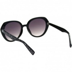 Butterfly Womens Mod Glitter Arm Plastic Retro Fashion Sunglasses - Black Silver Smoke - C818S65A384 $11.67