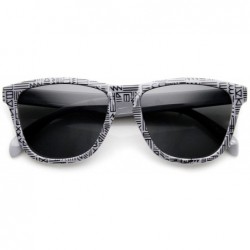 Sport Native Print Geometric Shapes Keyhole Bridge Horn Rimmed Sunglasses - Gray-print - CS11N9M87I5 $17.83