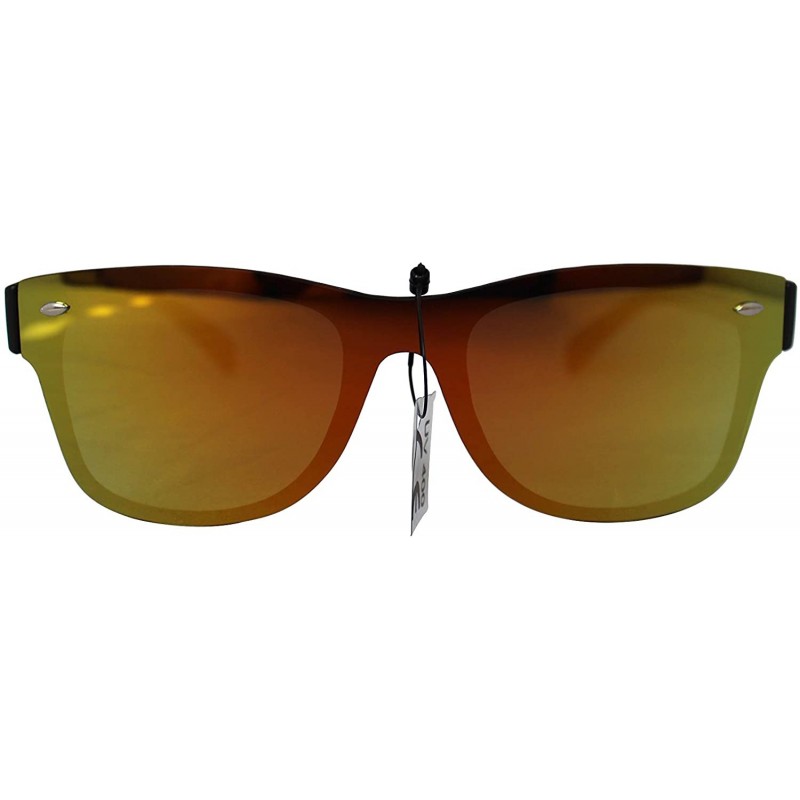 Wayfarer SIMPLE Classic Style Mirrored Fashion Sunglasses for Men Women - Red Yellow - CO18ZGYN5HN $9.18