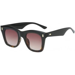 Square Women's Fashion Mask Sunglasses Integrated Square Width Glasses Plastic Sunglasses - D - C318UKEX02E $6.76