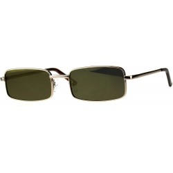 Rectangular Perfect Rectangular Sunglasses Unisex Fashion Metal Frame Mirror Lens UV 400 - Gold (Gold Mirror) - CU18EHNN2TH $...