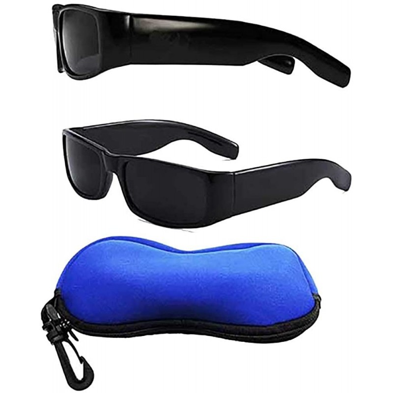 Wrap Super Dark Polished Frame Lens Sunglasses for sensitive eyes - CQ18UD0D33A $21.40