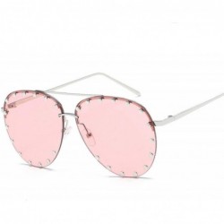 Oversized Women Men Fashion Eyewear Unisex Trendy Rivet Sun Glasses Sunglasses UV400 - 6 - C618W0E7SSY $23.51