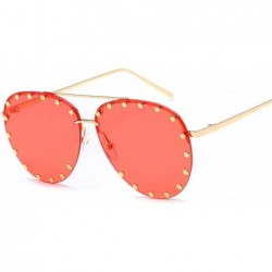 Oversized Women Men Fashion Eyewear Unisex Trendy Rivet Sun Glasses Sunglasses UV400 - 6 - C618W0E7SSY $23.51