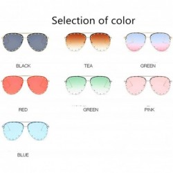 Oversized Women Men Fashion Eyewear Unisex Trendy Rivet Sun Glasses Sunglasses UV400 - 6 - C618W0E7SSY $23.51