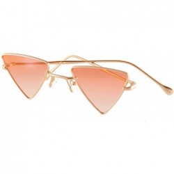 Square Fashion forward Triangle Color Tinted Sunglasses A286 - Grapefruit - CO18UM7ZHGZ $25.49