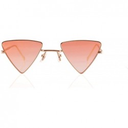 Square Fashion forward Triangle Color Tinted Sunglasses A286 - Grapefruit - CO18UM7ZHGZ $10.93