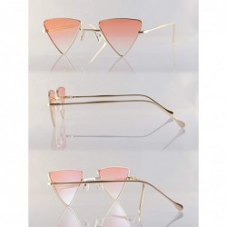 Square Fashion forward Triangle Color Tinted Sunglasses A286 - Grapefruit - CO18UM7ZHGZ $10.93