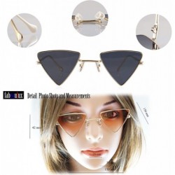 Square Fashion forward Triangle Color Tinted Sunglasses A286 - Grapefruit - CO18UM7ZHGZ $10.93