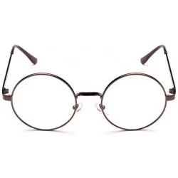 Round Unisex Flat Round Glasses Sunglasses - Coffee - CA1958ITXIX $12.89