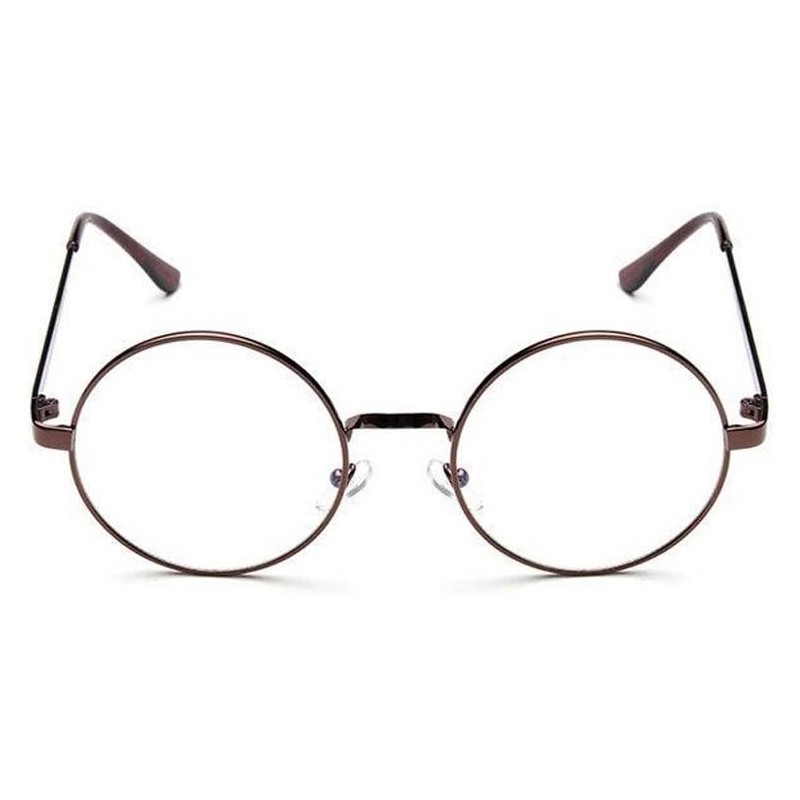 Round Unisex Flat Round Glasses Sunglasses - Coffee - CA1958ITXIX $13.06
