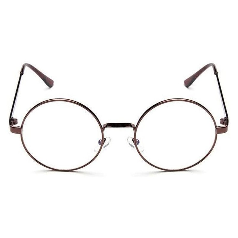 Round Unisex Flat Round Glasses Sunglasses - Coffee - CA1958ITXIX $12.89