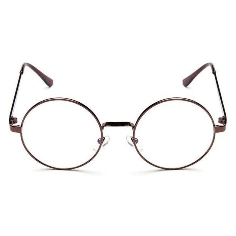 Round Unisex Flat Round Glasses Sunglasses - Coffee - CA1958ITXIX $8.25