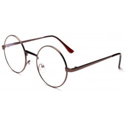 Round Unisex Flat Round Glasses Sunglasses - Coffee - CA1958ITXIX $8.25