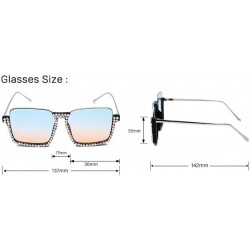 Sport Half-Frame Transparent Sunglasses Square Ladies Sunglasses Slimming Glasses - 1 - CV190EWNI6C $27.44