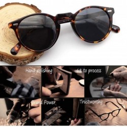 Round SUNGLASSES FOR MEN WOMEN - Half Frame Polarized Classic fashion womens mens sunglasses FD4003 (28brown - 14.5) - CS18U7...