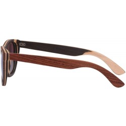 Square Men Sunglasses Polarized Mirror Lens Wooden Sun Glasses Square Frame Uv400 - Blue - C518S4C466K $48.85