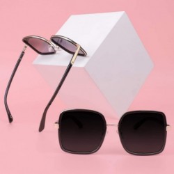 Round Women Oversized Square Frame Sunglasses Multiple Tinted Glitter Designer Inspired Stylish Shades S904 - CL196OLAMRI $10.76