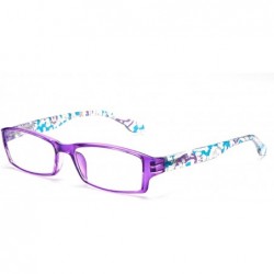 Square Unisex Translucent Spots Design Spring Temple Clear Lens Glasses - Purple - C111O4D68IT $17.93