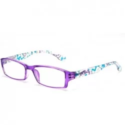 Square Unisex Translucent Spots Design Spring Temple Clear Lens Glasses - Purple - C111O4D68IT $9.93