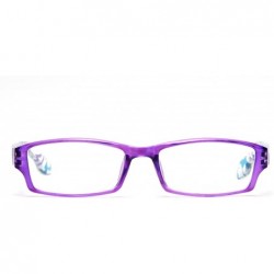 Square Unisex Translucent Spots Design Spring Temple Clear Lens Glasses - Purple - C111O4D68IT $9.93