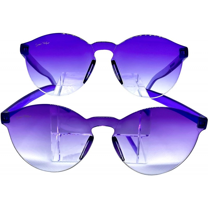Oval Rainbow-Fit Unisex 2PACK Adult & Kid MATCHING UV-protection FASHION Sunglasses - Purple - C2199U0YS3X $45.06