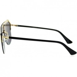 Rectangular Mens Flat Top Oversize Shield Futuristic Racer Sunglasses - Gold Black Solid Black - CC18SAYGSXK $14.98