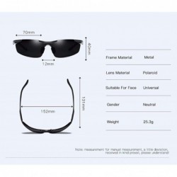 Sport Male Aluminum Magnesium Polarizing Sunglasses Outdoor Sports Riding Sunglasses Driver's Driving Glasses - D - CD18Q0IGZ...