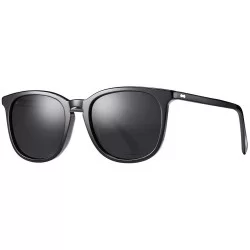 Oversized Polarized Sunglasses for Women Stylish Outdoor Eyewear UV400 Protection CA5358 - Black Frame Grey Lenses - CH18IN7O...