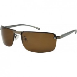 Semi-rimless Men's Semi Rimless Sunglasses with 1.0mm Polarized Lens 25046SAL-P1 - Matte Gunmetal - C212N130YVC $14.73