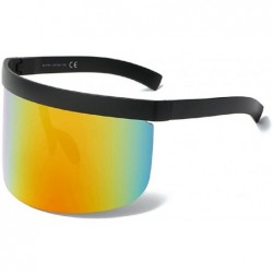 Oversized Fashion Oversized Mask Shape Shield Style Sunglasses - D - CY18DXSLCW5 $9.39