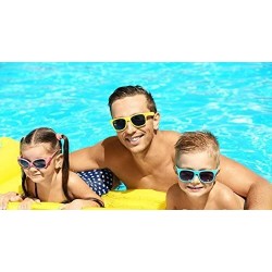 Square 10 Packs UV Protection Neon Colors 80's Retro Style Party Favors Sunglasses - Yellow - C018CGU4S0M $15.88