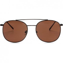 Round Retro Round Vintage Women Men UV Protection Fashion Designer Sunglasses - Brown - C218LRKD96E $10.84