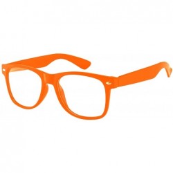 Wayfarer 80's Style Classic Vintage Sunglasses Colored Frame Uv Protection for Mens or Womens - 1 Clear Lens Orange Clear - C...