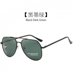 Sport Polarized Sunglasses Discoloration Driving Fishing - Black Dark Green - CP190RU37LK $7.21