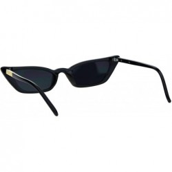 Rectangular Womens Skinny Sunglasses Rhinestone Rectangular Cateye Frame UV 400 - Black (Black) - C418IDLCDTM $12.94