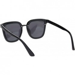 Rectangular Womens Squared Horn Rim Luxury Panel Lens Sunglasses - Tortoise Gradient Brown - CA18NUU0YC0 $13.43