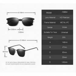 Square Polarized sunglasses for men and women Metal frame driving sunglasses 100% UV protection - Yellow - CT197Y75UO5 $20.84