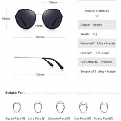 Oversized DESIGN Women Fashion Trending Sunglasses Ladies Luxury Polarized Sun C01 Black - C04 Light Gray - CZ18XDWOCWT $17.91