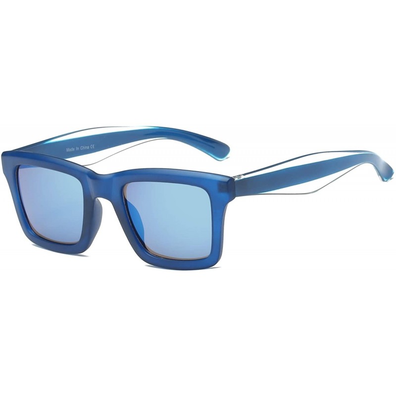 Square Women Square Fashion Sunglasses - Blue - CH18WTI7T96 $21.43
