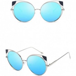 Square Luxury Women Vintage Eye Sunglasses Retro Eyewear Fashion Radiation Protection - Blue - CM18T3YMZKM $8.94