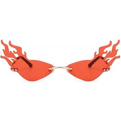 Semi-rimless Fashion men's women bat sunglasses vintage frameless Mirror Rimless Sun Glasses Unique Sunglasses UV400 - CU1900...