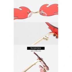 Semi-rimless Fashion men's women bat sunglasses vintage frameless Mirror Rimless Sun Glasses Unique Sunglasses UV400 - CU1900...