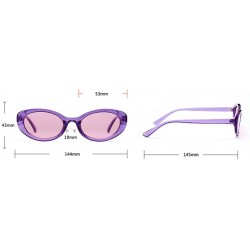 Oval Oval Sunglasses Woman Summer 2018 Retro Sun Glasses Female Accessories UV400 - Clear Blue - C618EH32LAL $9.11