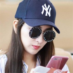 Round Retro Round Sunglasses Fashion Designer English Letters Little Bee Decoration Sun Glasses for Women Shades Oculos - C51...