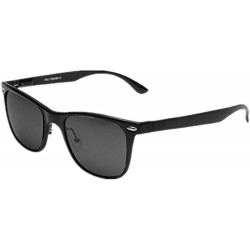 Wayfarer Retro Classic Aluminum Magnesium Frame Polarized Sunglasses - Black - CU1802ZRMLG $32.13